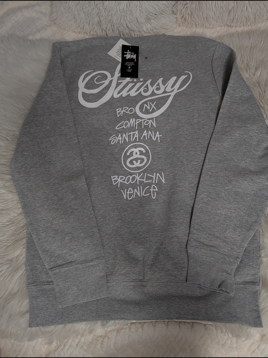 Stussy Other - Stussy Gray Crewneck with White Script Logo